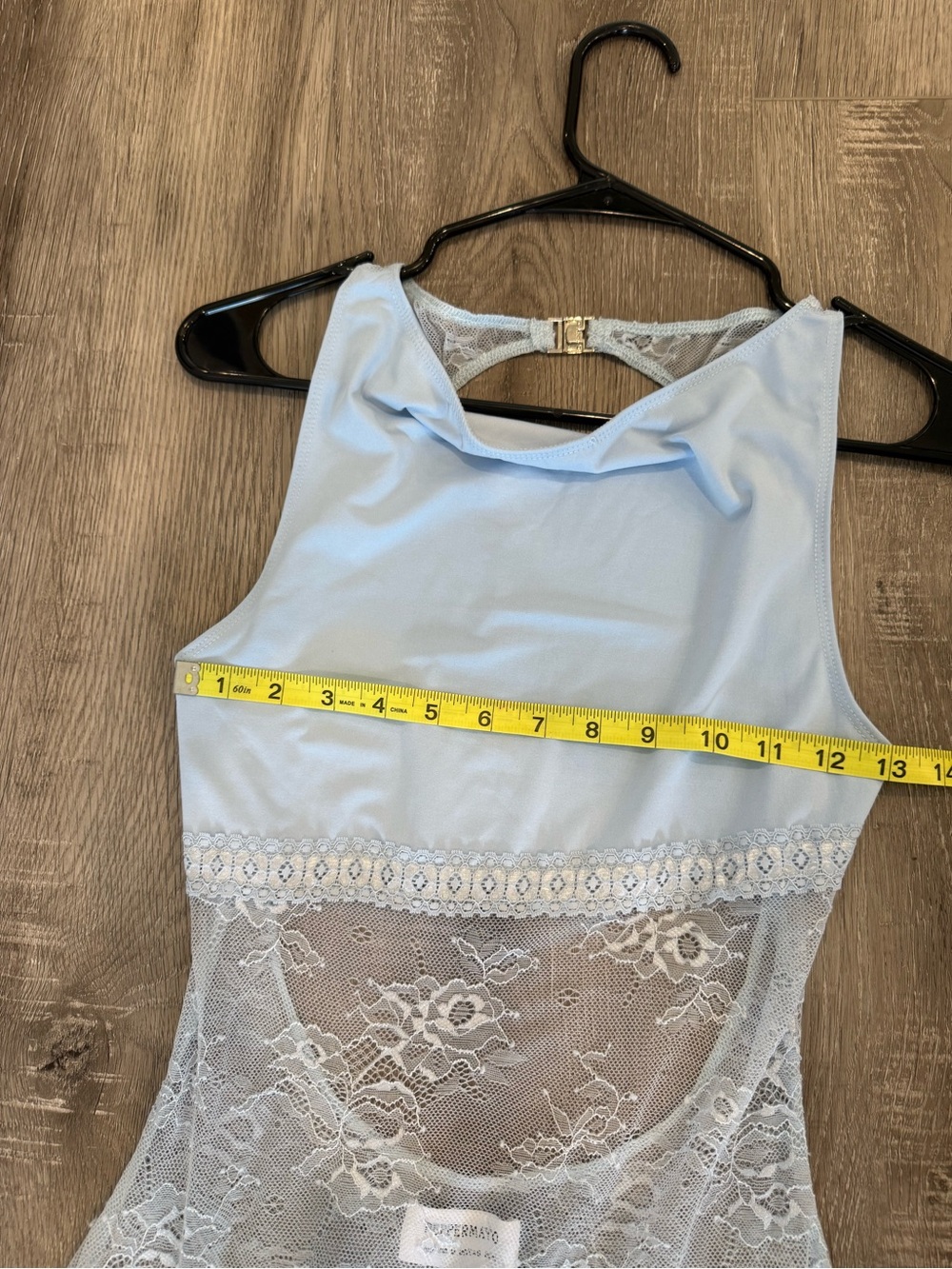 NWT Peppermayo Baby Blue Lace Panel Maxi Dress - Picture 9 of 10